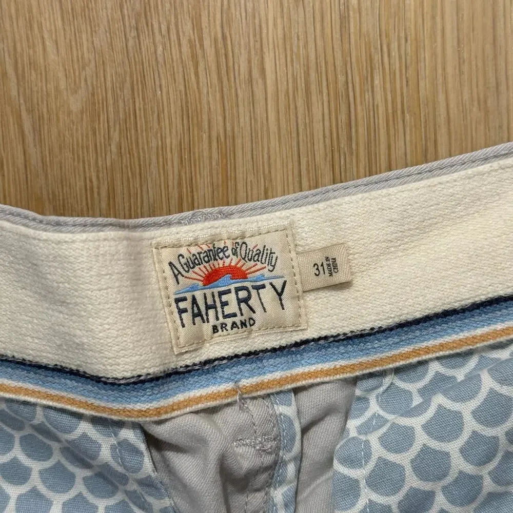 Faherty Brand All Day Chino Knit Shorts Preppy Beach Wear. Casual, Outdoor.